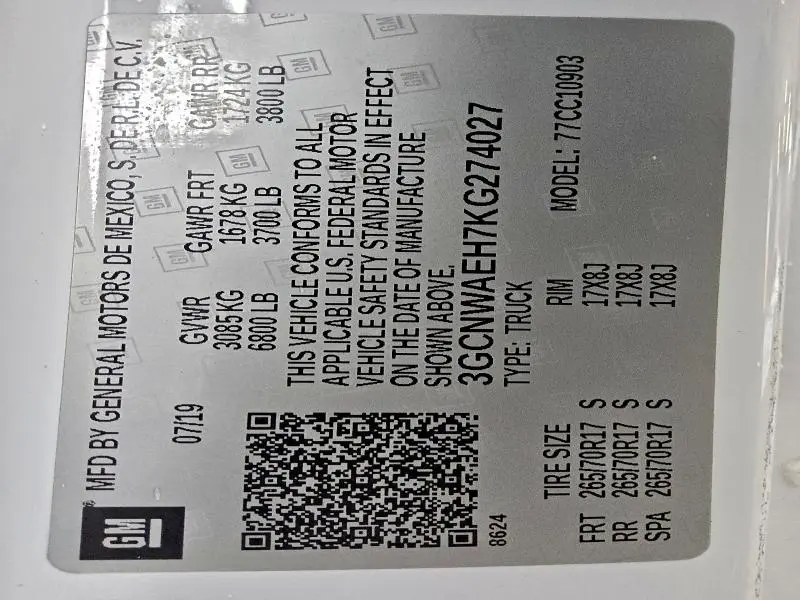 2019 CHEVROLET SILVERADO C1500  