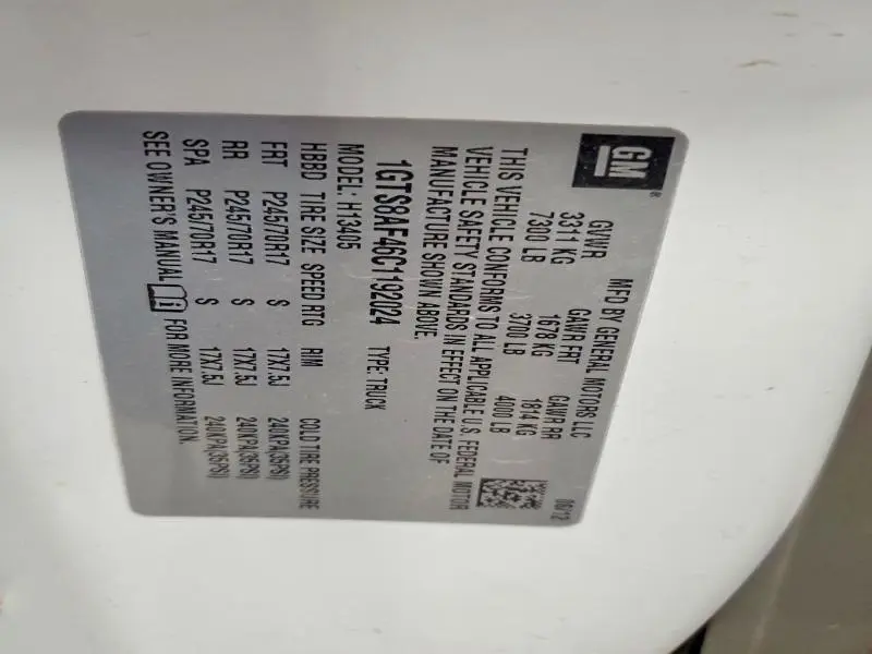 2012 GMC SAVANA G1500  