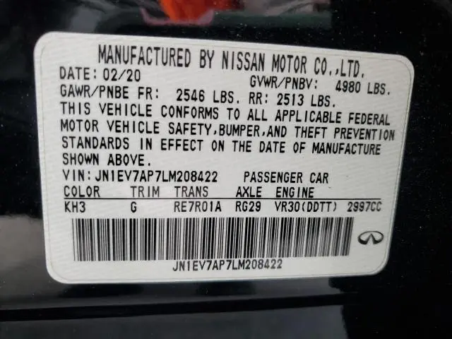 2020 INFINITI Q50 PURE  