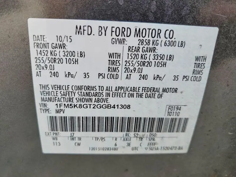 2016 FORD EXPLORER SPORT  