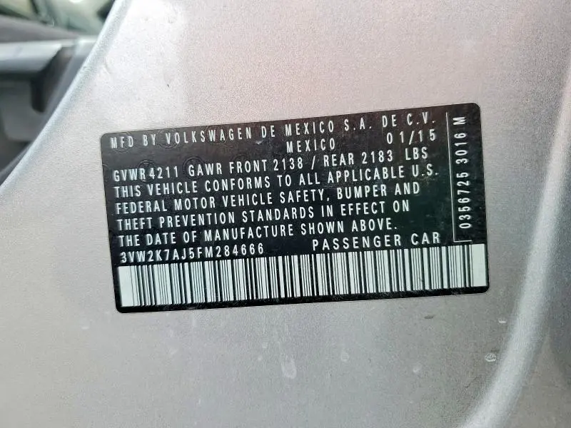 2015 VOLKSWAGEN JETTA BASE  