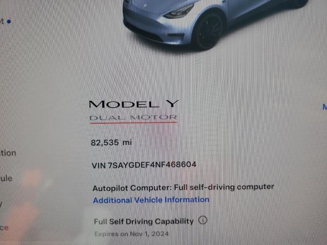 2022 TESLA MODEL Y 