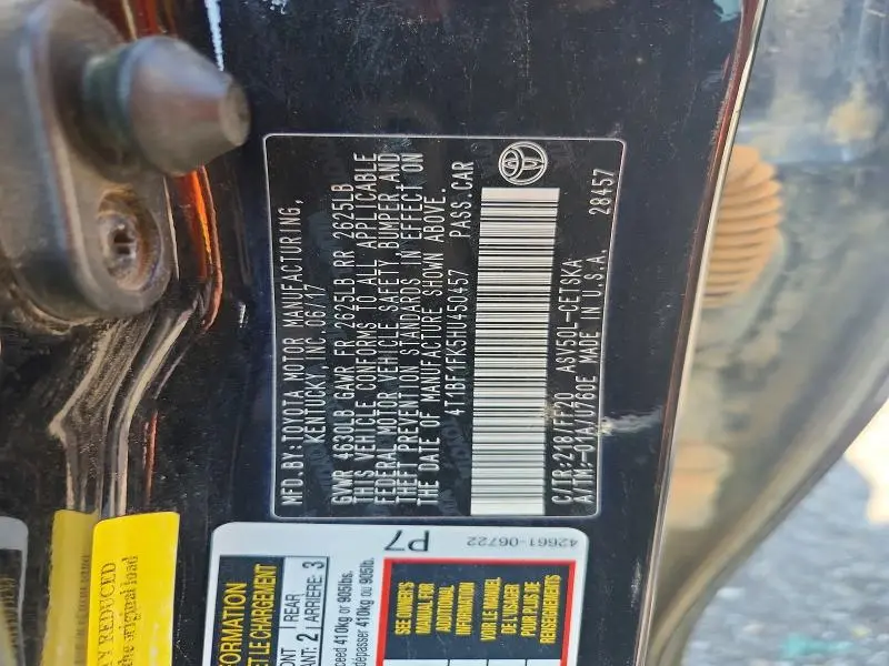 2017 TOYOTA CAMRY SE  