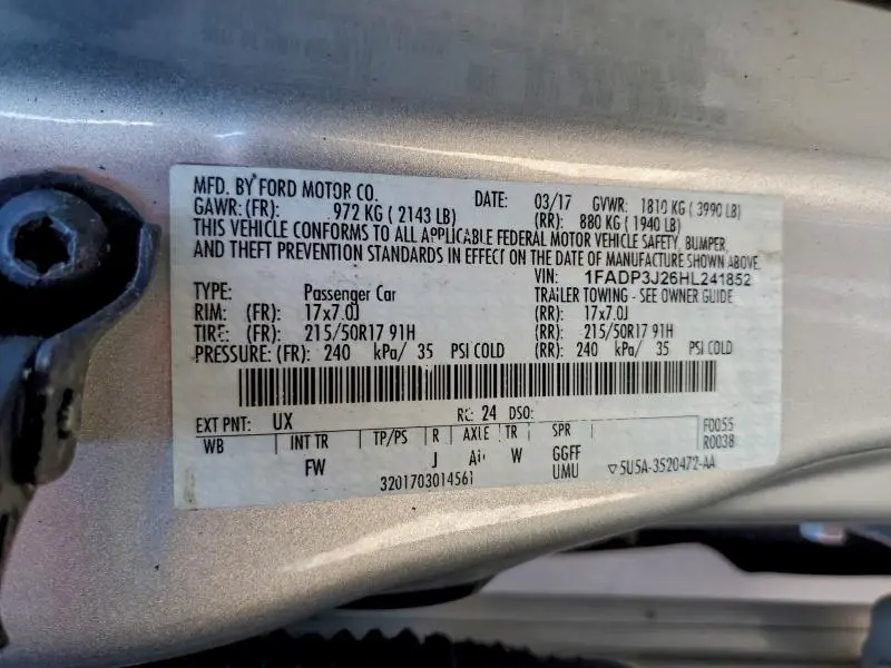 2017 FORD FOCUS TITANIUM  