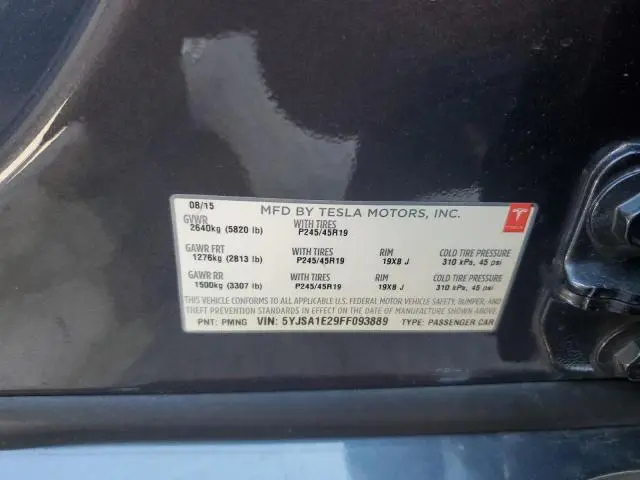 2015 TESLA MODEL S   