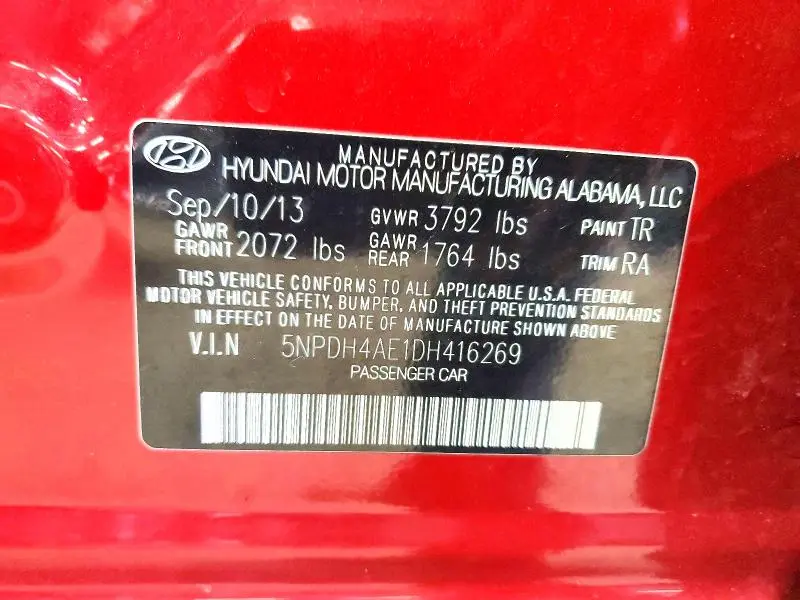 2013 HYUNDAI ELANTRA GLS  