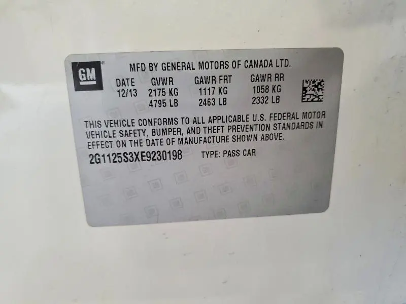 2014 CHEVROLET IMPALA LT  