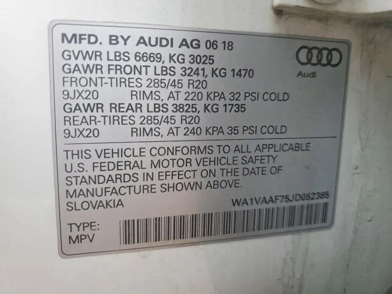 2018 AUDI Q7 PRESTIGE  
