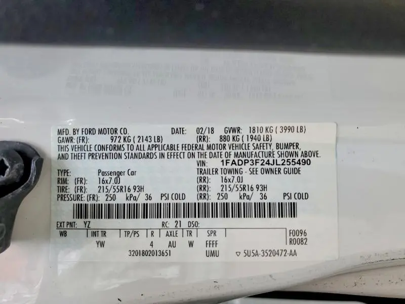 2018 FORD FOCUS SE  
