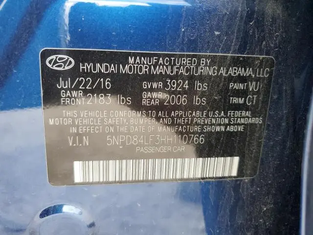 2017 HYUNDAI ELANTRA SE  