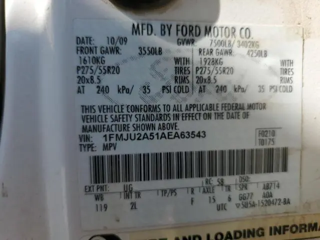 2010 FORD EXPEDITION LIMITED  