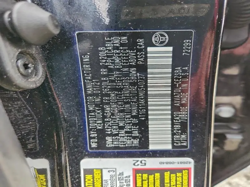 2021 TOYOTA CAMRY SE  