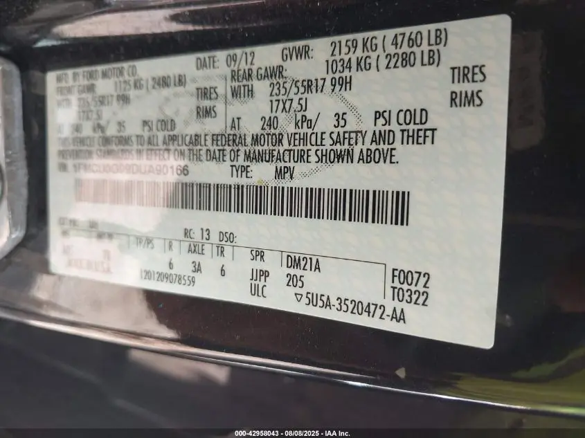 2013 FORD ESCAPE SE