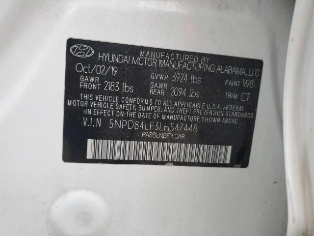 2020 HYUNDAI ELANTRA SEL  