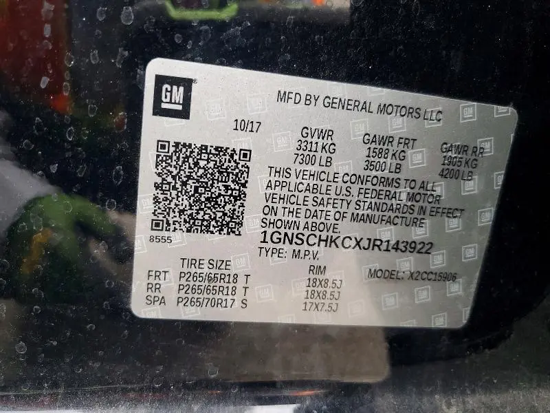 2018 CHEVROLET SUBURBAN C1500 LT  