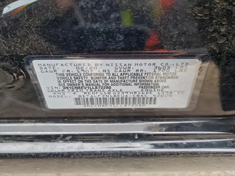 2020 NISSAN VERSA SV  