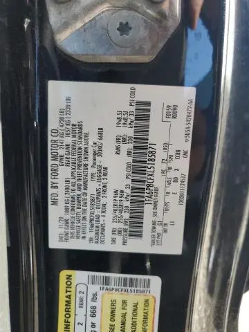 2020 FORD MUSTANG GT  