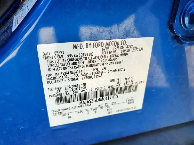 2021 FORD ECOSPORT SE  