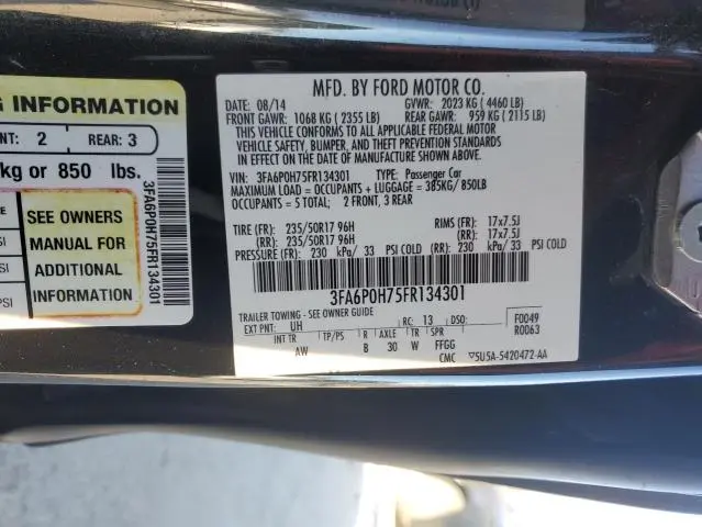 2015 FORD FUSION SE  