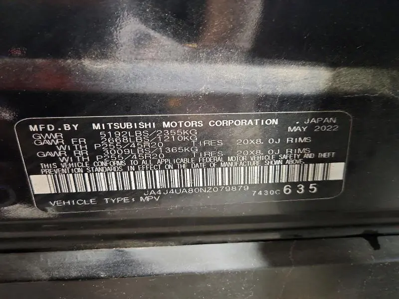 2022 MITSUBISHI OUTLANDER SE  