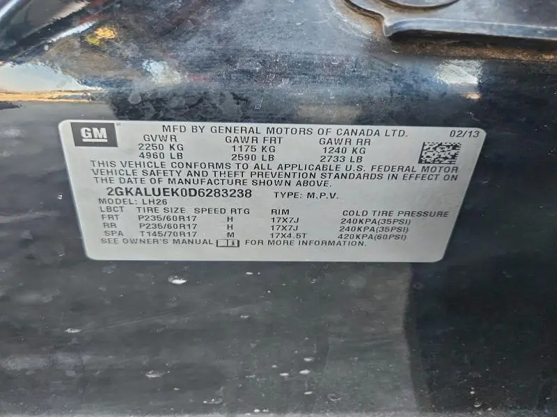 2013 GMC TERRAIN SLT  