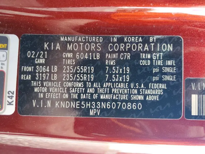 2022 KIA CARNIVAL SX PRESTIGE  