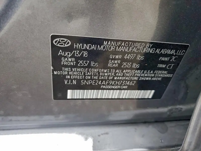 2019 HYUNDAI SONATA SE  