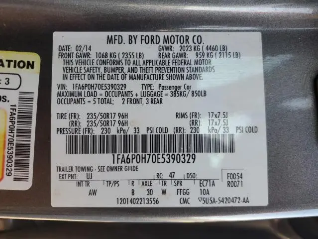 2014 FORD FUSION SE  
