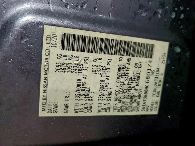 2021 NISSAN ROGUE SV  