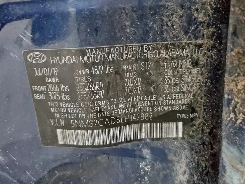 2020 HYUNDAI SANTA FE SE  