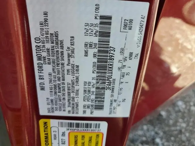 2019 FORD FUSION SE  