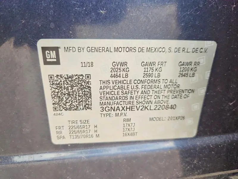 2019 CHEVROLET EQUINOX LS  