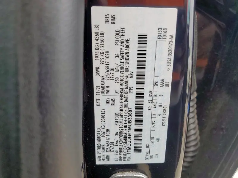 2021 FORD ESCAPE SE  