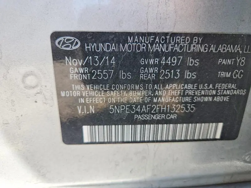 2015 HYUNDAI SONATA LIMITED  