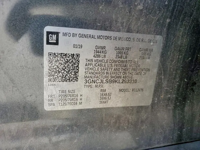 2019 CHEVROLET TRAX 1LT  