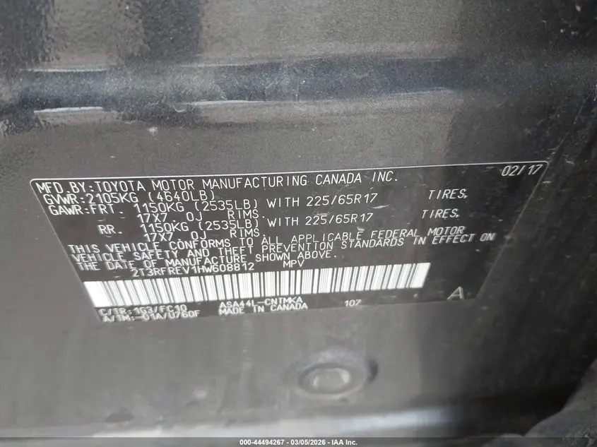 2017 TOYOTA RAV4 XLE