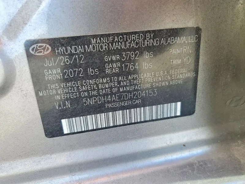 2013 HYUNDAI ELANTRA GLS  