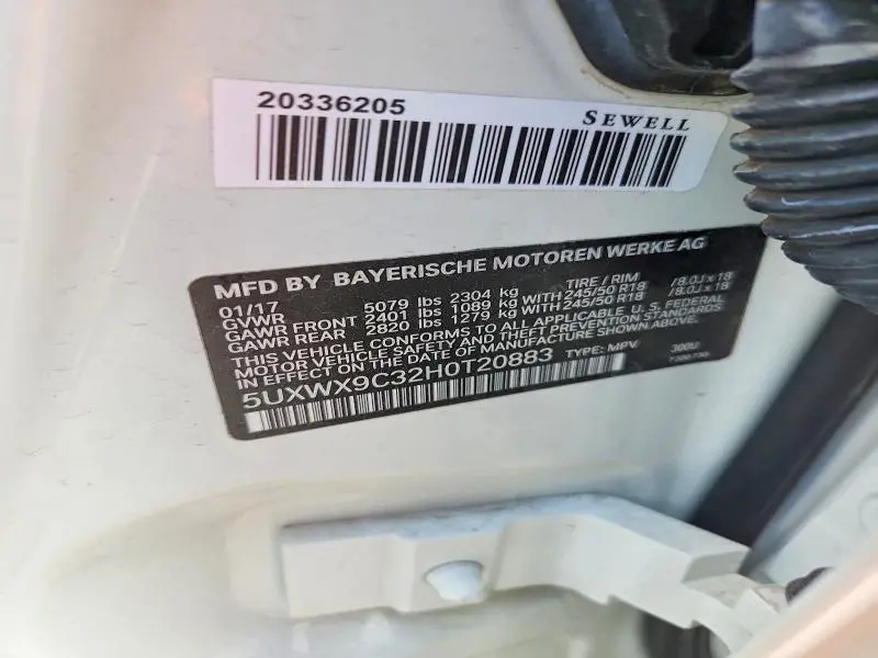 2017 BMW X3 XDRIVE28I  