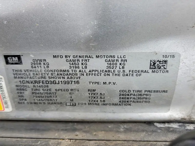 2016 CHEVROLET TRAVERSE LS  