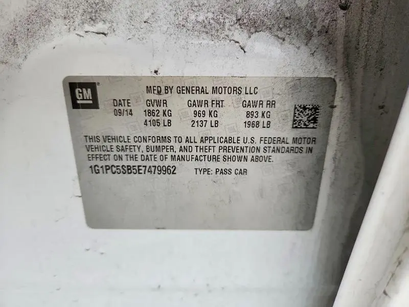 2014 CHEVROLET CRUZE LT  