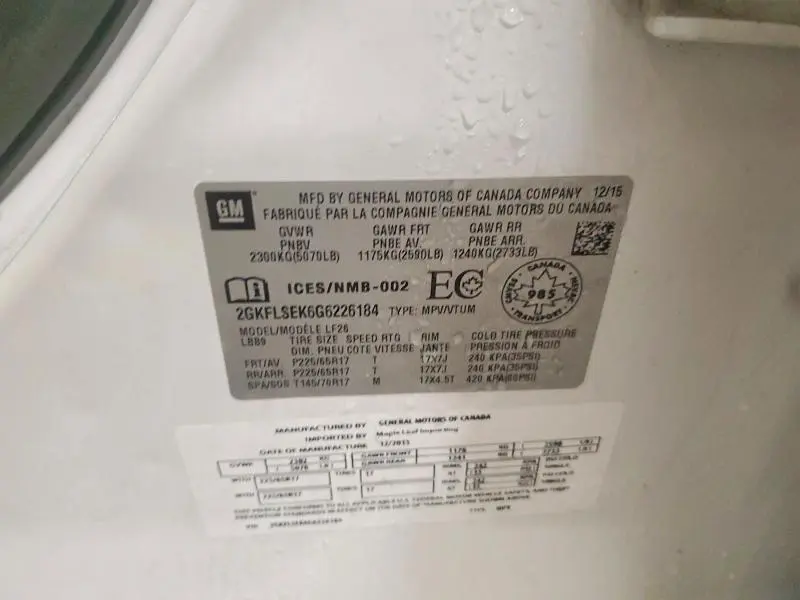 2016 GMC TERRAIN SLE  