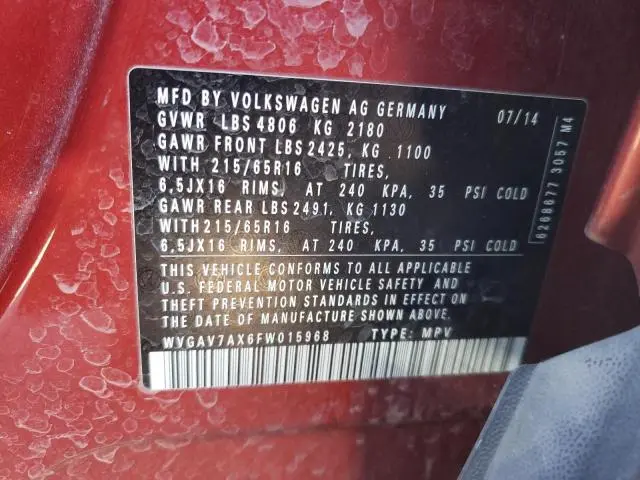 2015 VOLKSWAGEN TIGUAN S  