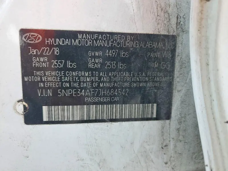 2018 HYUNDAI SONATA SEL  