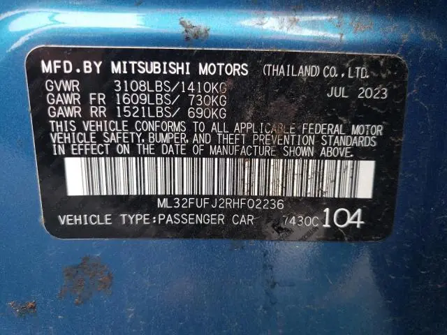 2024 MITSUBISHI MIRAGE G4 ES  