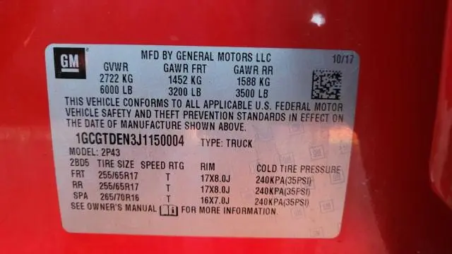 2018 CHEVROLET COLORADO Z71  