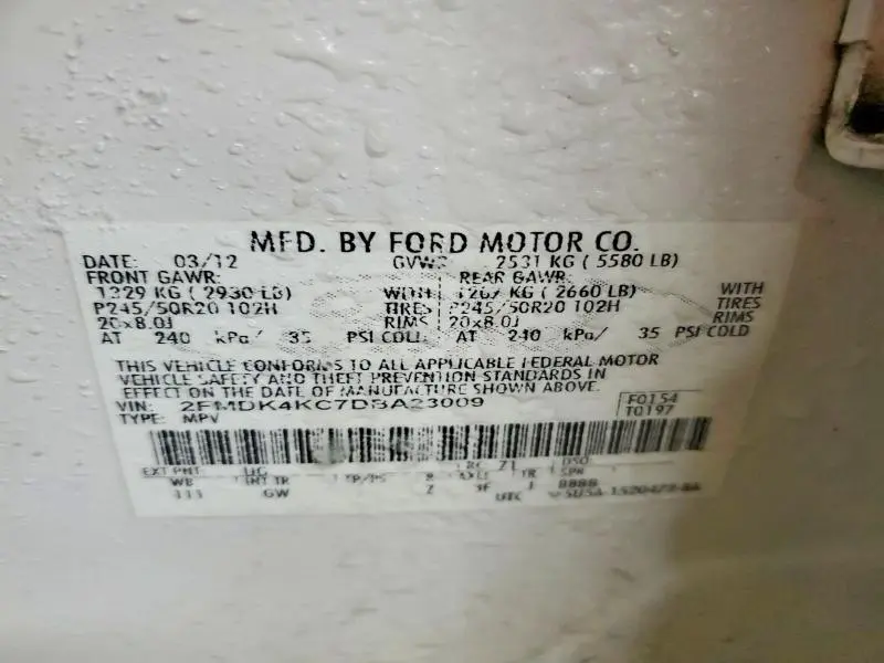 2013 FORD EDGE LIMITED  