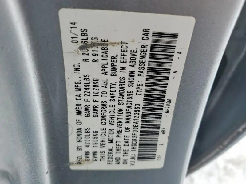 2014 HONDA ACCORD LX  