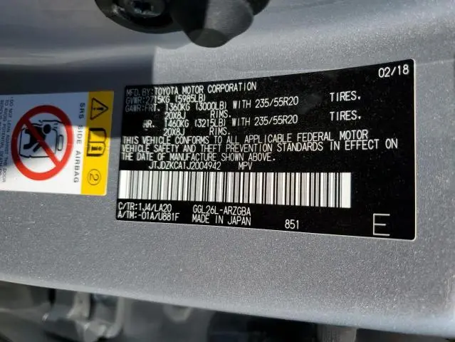 2018 LEXUS RX 350 L