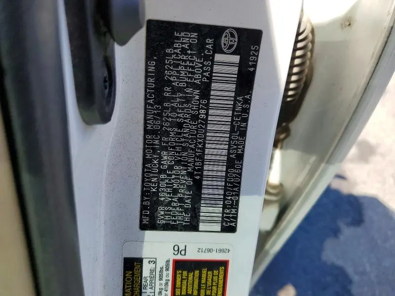 2013 TOYOTA CAMRY LE  