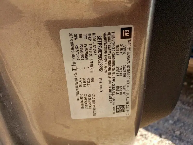 2012 GMC SIERRA K1500 SLT  